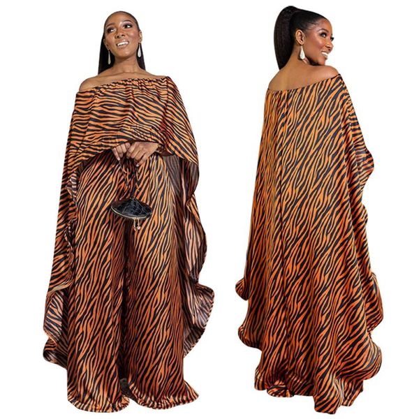 ethnic clothing 2021 fashion 2 piece set women africa clothes african two suit long + wide pants party plus size for lady, Red
