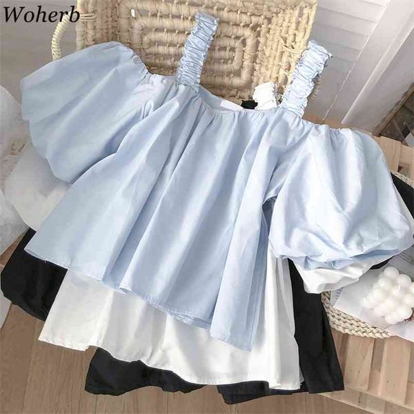 korean chic off shoulder puff sleeve blouse women retro blusas mujer de moda summer shirt loose sweet 210519, White
korean chic off shoulder puff sleeve blouse women retro blusas mujer de moda summer shirt loose sweet 210519, White