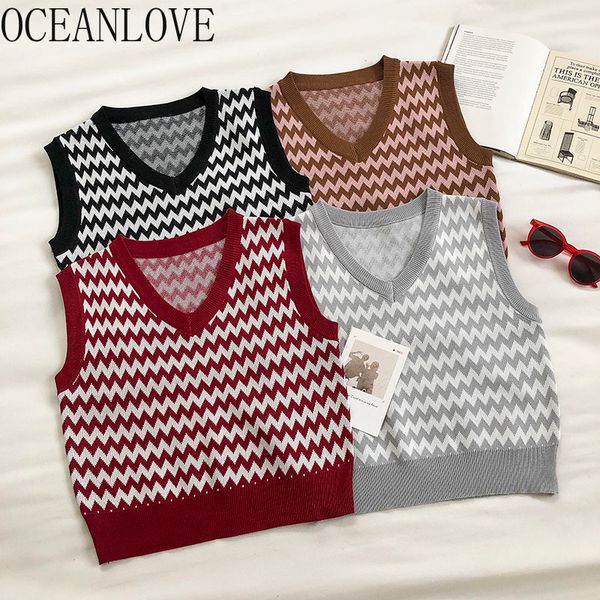 wave print fashion woman sweaters autumn v neck all match vests korean vintage winter clothes pullovers 19117 210415, White;black
wave print fashion woman sweaters autumn v neck all match vests korean vintage winter clothes pullovers 19117 210415, White;black