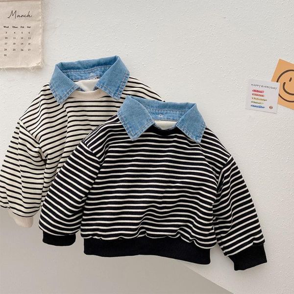 hoodies & sweatshirts boys long sleeve striped autumn winter plus velvet thicken warm kids sweatshirt casual children clothes, Black
hoodies & sweatshirts boys long sleeve striped autumn winter plus velvet thicken warm kids sweatshirt casual children clothes, Black