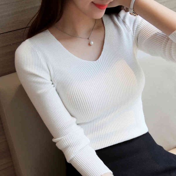 long sleeve white sweater women v-neck knitted sweater women pullovers woman sweaters women winter sweater clothes e504 210426, White;black
long sleeve white sweater women v-neck knitted sweater women pullovers woman sweaters women winter sweater clothes e504 210426, White;black