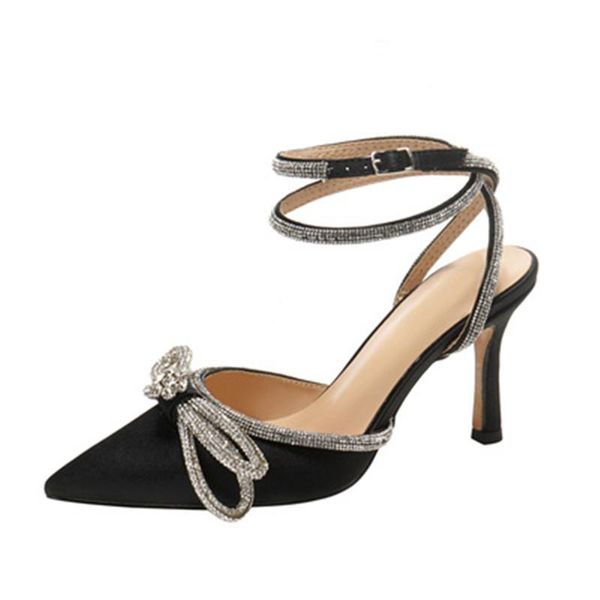 dress shoes high heels women's 2021 summer bow stiletto heel design niche pointy rhinestone strap single, Black
dress shoes high heels women's 2021 summer bow stiletto heel design niche pointy rhinestone strap single, Black