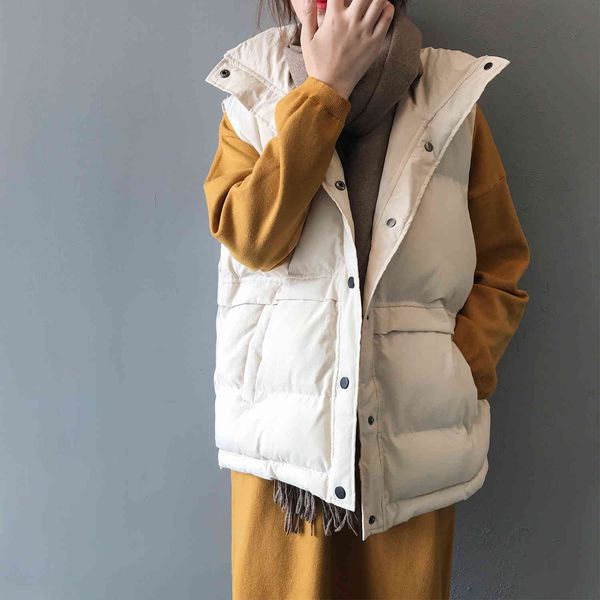 women's vests korean winter parka thick solid coat sleeveless loose parkas cotton femme streetwear 4akk, Black;white
women's vests korean winter parka thick solid coat sleeveless loose parkas cotton femme streetwear 4akk, Black;white