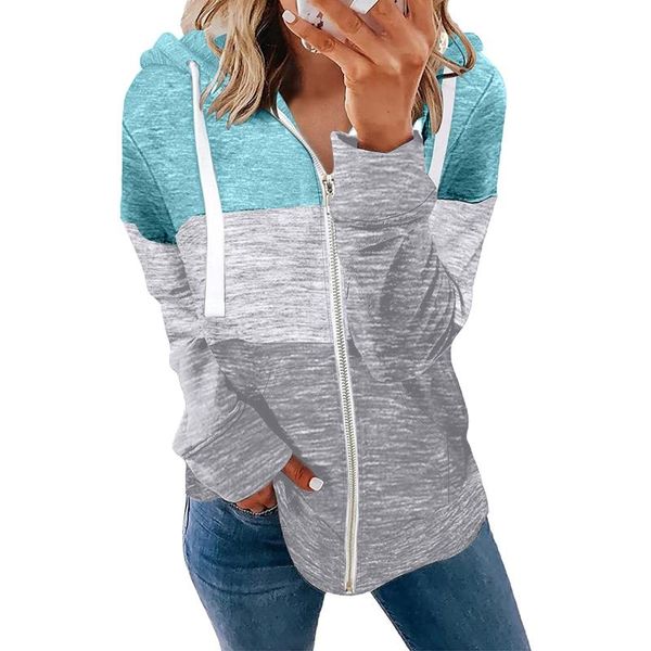 women's hoodies & sweatshirts 2021 zip up hooded casual pullover tunic moletom feminino ladies fashion long sleeve patchwork hoody fema, Black
women's hoodies & sweatshirts 2021 zip up hooded casual pullover tunic moletom feminino ladies fashion long sleeve patchwork hoody fema, Black