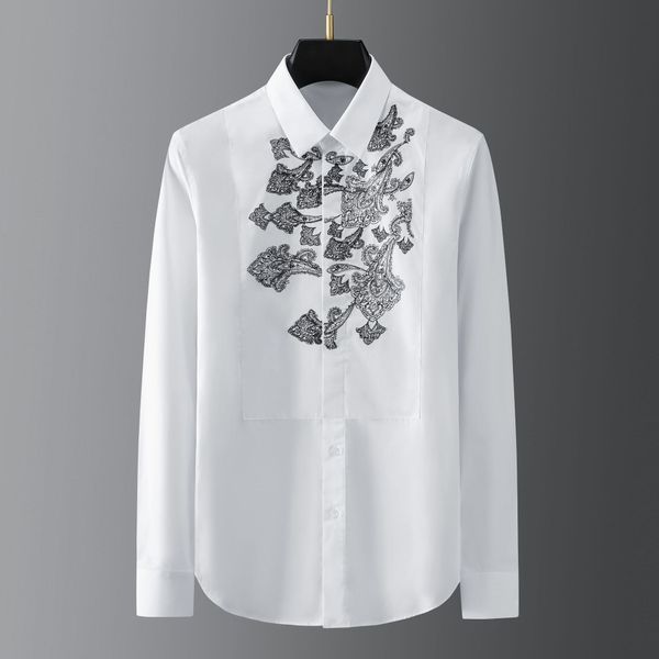business shirt deluxe and precision totem embroidery men's long sleeve casual versatile popular, White;black
business shirt deluxe and precision totem embroidery men's long sleeve casual versatile popular, White;black