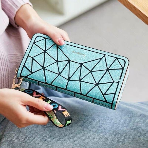 wallets geometric women long wallet zipper ladies wrist strap card holder multifunction fold sequins feminina, Red;black
wallets geometric women long wallet zipper ladies wrist strap card holder multifunction fold sequins feminina, Red;black