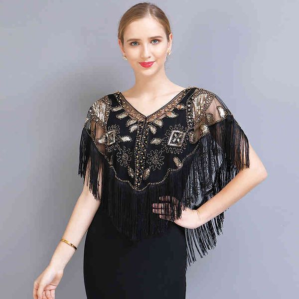 women 1920s vintage shawl party dinner scarf shawls mesh beaded cloak sequins capelet fringes, Blue;gray
women 1920s vintage shawl party dinner scarf shawls mesh beaded cloak sequins capelet fringes, Blue;gray
