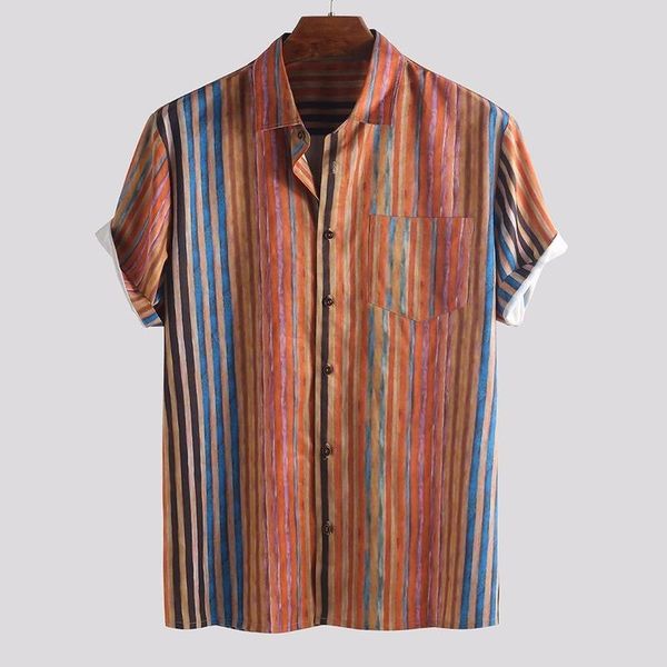 summer 2021 men's clothing european american fashion multicolor stripe print shirt large size short sleeve casual shirts, White;black
summer 2021 men's clothing european american fashion multicolor stripe print shirt large size short sleeve casual shirts, White;black