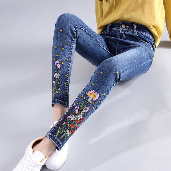 women's jeans women high waist stretch skinny pencil denim pants autumn winter blue embroidered elastic slim plus velvet trousers
women's jeans women high waist stretch skinny pencil denim pants autumn winter blue embroidered elastic slim plus velvet trousers