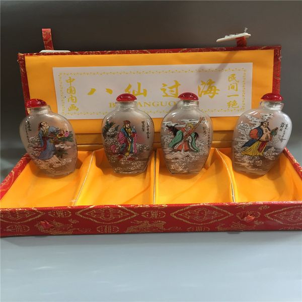 chinese unique old beijing painting snuff bottle inside painted four combinations eight immortals characters pattern, Brown
chinese unique old beijing painting snuff bottle inside painted four combinations eight immortals characters pattern, Brown