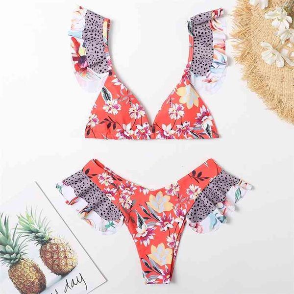 myteng v-neck swimwear women bikini mujer retro print 2 piece set summer ruffled bathing suit push up swimsuit biquini 210522, White;black
myteng v-neck swimwear women bikini mujer retro print 2 piece set summer ruffled bathing suit push up swimsuit biquini 210522, White;black