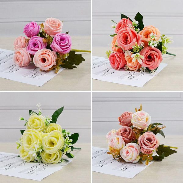 decorative flowers & wreaths 7 flower head multicolor rose peony vase for home decoration accessories fake daisy plastic wedding fak
decorative flowers & wreaths 7 flower head multicolor rose peony vase for home decoration accessories fake daisy plastic wedding fak