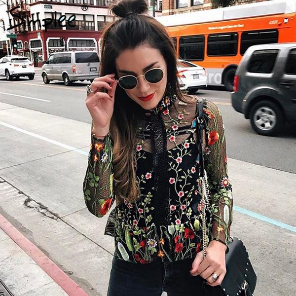 women's blouses & shirts women transparent floral embroidery stand neck blouse female see through long sleeve casual autumn spring lady, White
women's blouses & shirts women transparent floral embroidery stand neck blouse female see through long sleeve casual autumn spring lady, White