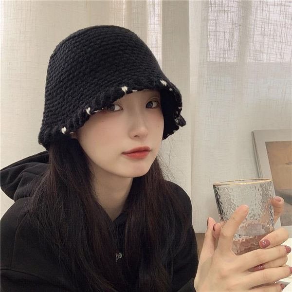 wide brim hats korean hand-stitched knitted woolen women fisherman hat 2021 autumn and winter niche design female warmth fashion basin, Blue;gray
wide brim hats korean hand-stitched knitted woolen women fisherman hat 2021 autumn and winter niche design female warmth fashion basin, Blue;gray