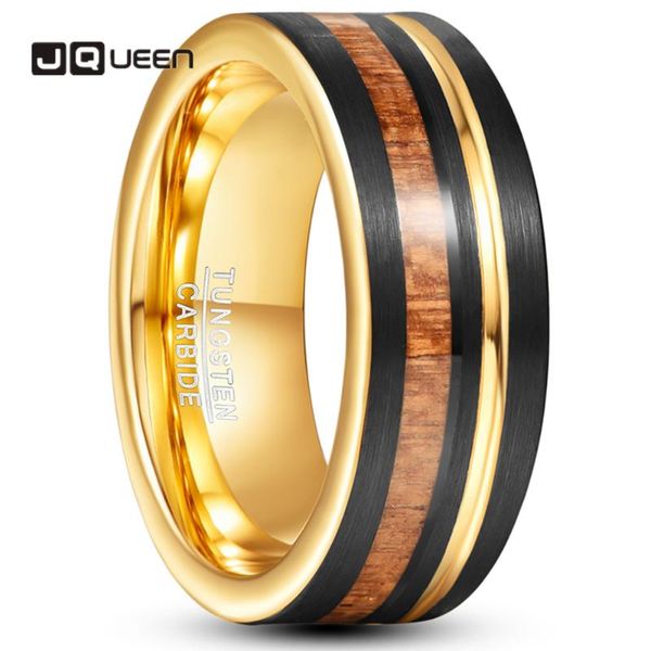 cluster rings jqueen 8mm inlaid black golden wood grain partial groove tungsten steel ring men's jewelry, Golden;silver
cluster rings jqueen 8mm inlaid black golden wood grain partial groove tungsten steel ring men's jewelry, Golden;silver