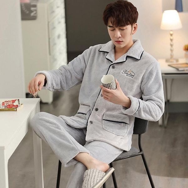 men's sleepwear winter coral velvet pajamas solid color simple young men plus flannel home clothes can be worn outside suits nkq2, Black;brown
men's sleepwear winter coral velvet pajamas solid color simple young men plus flannel home clothes can be worn outside suits nkq2, Black;brown
