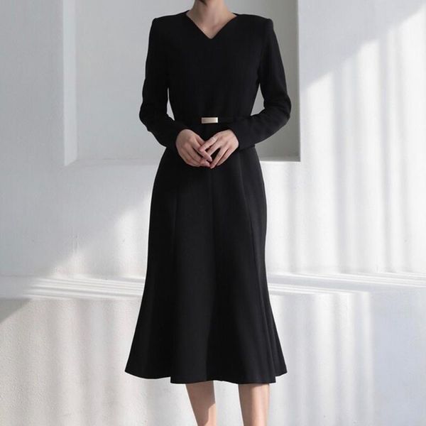 casual dresses high street korean fashion mermaid dress waist thin autumn winter s belt v-neck long sleeve, Black;gray
casual dresses high street korean fashion mermaid dress waist thin autumn winter s belt v-neck long sleeve, Black;gray