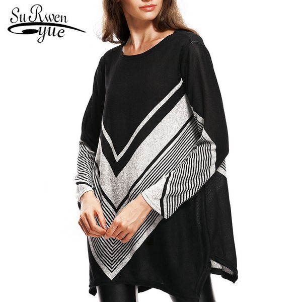 autumn fashion women sweaters striped casual loose long sleeve o-neck knitted 5445 50 210508, White;black
autumn fashion women sweaters striped casual loose long sleeve o-neck knitted 5445 50 210508, White;black