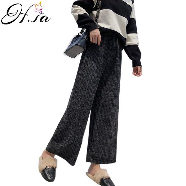 women's pants & capris h.sa 2021 autumn winter women wide leg tied waist casual trousers black grey beige ninth pleated, Black;white
women's pants & capris h.sa 2021 autumn winter women wide leg tied waist casual trousers black grey beige ninth pleated, Black;white