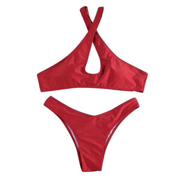 women's swimwear women bikini tankini swimsuits solid splicing two-piece hollow out black red swimsuit beachwear set, White;black
women's swimwear women bikini tankini swimsuits solid splicing two-piece hollow out black red swimsuit beachwear set, White;black