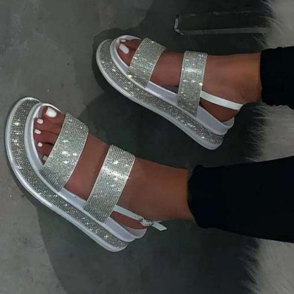 summer 2021 crystal bling sandals women's thick bottom wedges ladies comfort footwear plus size 35-43 female beach shoes white, Black
summer 2021 crystal bling sandals women's thick bottom wedges ladies comfort footwear plus size 35-43 female beach shoes white, Black