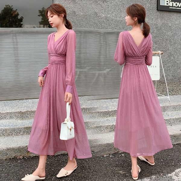 charm color spring and autumn french simple lady temperament dress slim slimming v-neck high waist holiday dress long skirt 210412, Black;gray
charm color spring and autumn french simple lady temperament dress slim slimming v-neck high waist holiday dress long skirt 210412, Black;gray