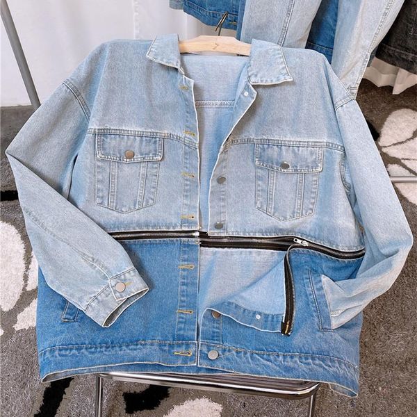 women's jackets spring and autumn casual design zipper contrast color print patchwork turn-down collar single breasted loose denim jack, Black;brown
women's jackets spring and autumn casual design zipper contrast color print patchwork turn-down collar single breasted loose denim jack, Black;brown