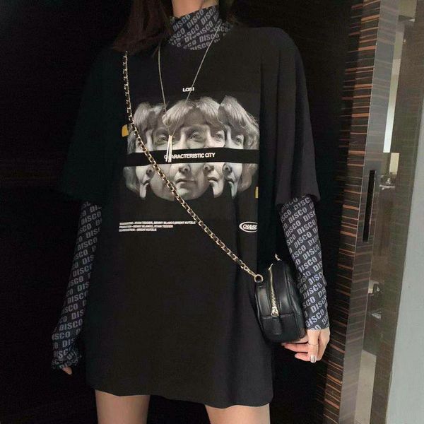 tracksuits spring women's t-shirts retrofit 90s black streetwear size korean clothing hip shirt, Gray
tracksuits spring women's t-shirts retrofit 90s black streetwear size korean clothing hip shirt, Gray