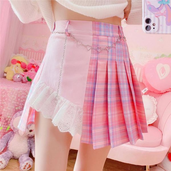 skirts harajuku kawaii pink plaid mini skirt women gothic high waist lolita cosplay cute lace vintage school girl fashion short, Black
skirts harajuku kawaii pink plaid mini skirt women gothic high waist lolita cosplay cute lace vintage school girl fashion short, Black