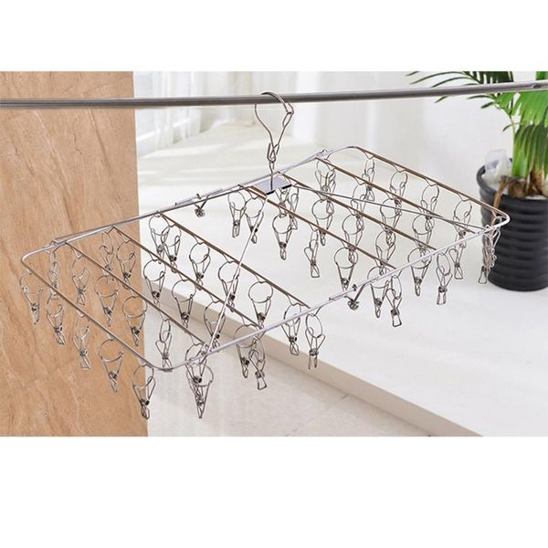 stainless steel folding clip and drip laundry hanger with set of 52 clothespins for drying clothing towels diaper underwear sock hangers & r
stainless steel folding clip and drip laundry hanger with set of 52 clothespins for drying clothing towels diaper underwear sock hangers & r
