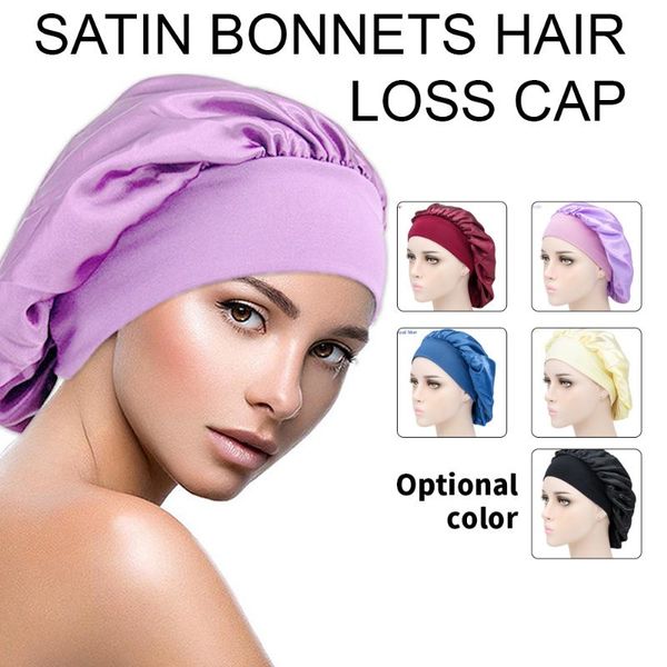 shower caps fshion women satin night sleep cap hair bonnet hat silk head cover wide elastic band bonnets
shower caps fshion women satin night sleep cap hair bonnet hat silk head cover wide elastic band bonnets