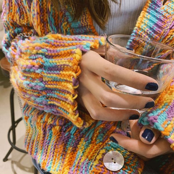 women's jackets coats rainbow icelandic cardigan color knitwear fashion sweater coat early autumn women c2ui, Black;brown
women's jackets coats rainbow icelandic cardigan color knitwear fashion sweater coat early autumn women c2ui, Black;brown