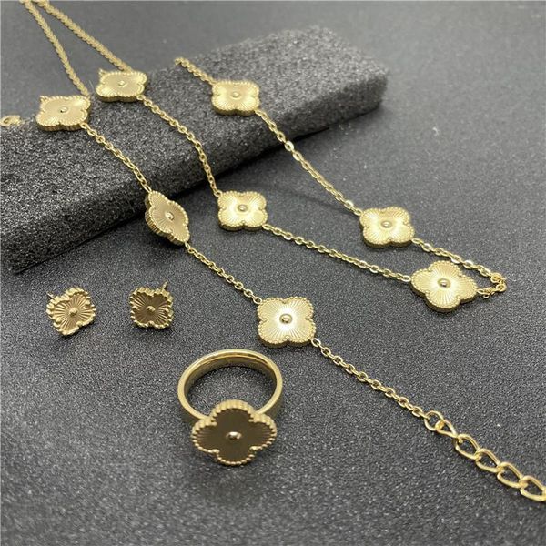 earrings & necklace korean fashion carved flowers stainless steel jewelry sets women gold plated trendy floral ring luxury, Silver
earrings & necklace korean fashion carved flowers stainless steel jewelry sets women gold plated trendy floral ring luxury, Silver