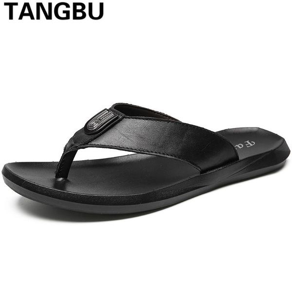 slippers 2021 summer genuine leather men flip flops slip on breathable cool casual slides fashion sandals beach shoes size 38-44, Black
slippers 2021 summer genuine leather men flip flops slip on breathable cool casual slides fashion sandals beach shoes size 38-44, Black