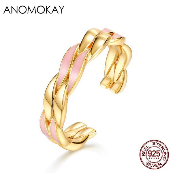 cluster rings anomokay simple fashion pink enamel gold color 925 sterling silver geometric ring for women girl lovers mom luxury jewelry, Golden;silver
cluster rings anomokay simple fashion pink enamel gold color 925 sterling silver geometric ring for women girl lovers mom luxury jewelry, Golden;silver