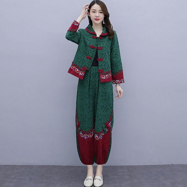 women's two piece pants woman sets 2021retro embroidered cotton linen set women long sleeve coat+suit lantern suit female 5xl, White
women's two piece pants woman sets 2021retro embroidered cotton linen set women long sleeve coat+suit lantern suit female 5xl, White