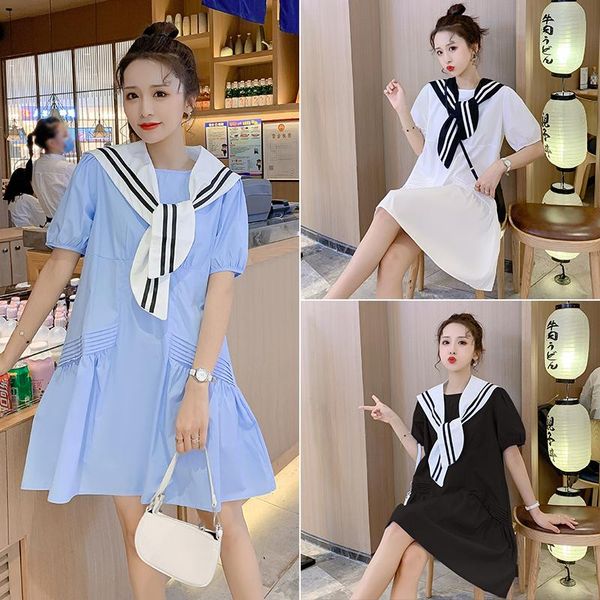 515# maternity clothes summer cotton o neck plus size short sleeves loose stylish dress pregnant women mom dresses, White
515# maternity clothes summer cotton o neck plus size short sleeves loose stylish dress pregnant women mom dresses, White