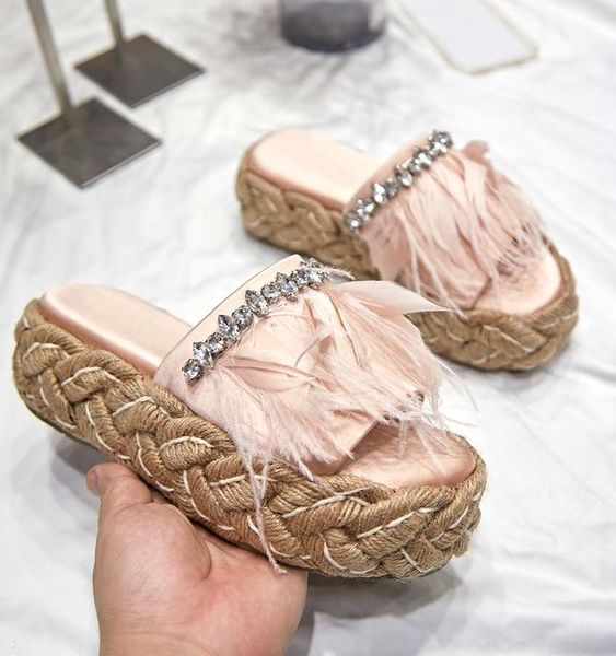 slippers thick heel women summer bohemina satin sandals feather rhinestone decor fisherman slides shoes platform beach, Black
slippers thick heel women summer bohemina satin sandals feather rhinestone decor fisherman slides shoes platform beach, Black