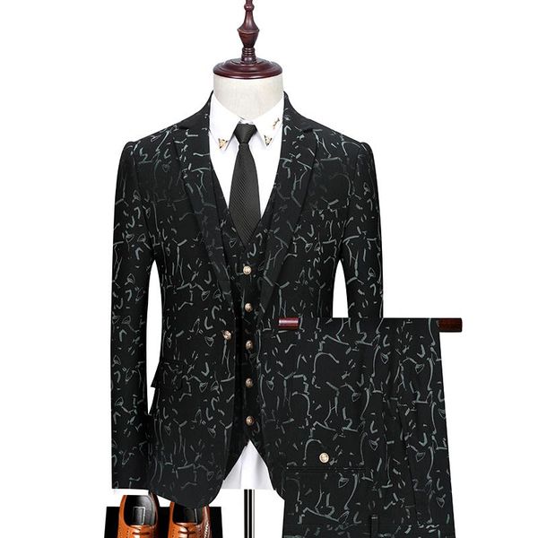 men's suits & blazers (jacket+vest+pants) luxury high-end fashion printing business casual blue suit 3-piece groom wedding tuxedo, White;black
men's suits & blazers (jacket+vest+pants) luxury high-end fashion printing business casual blue suit 3-piece groom wedding tuxedo, White;black