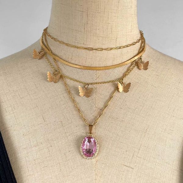 chains fashion multilayer golden metal butterfly snake chain necklace for women bling oval crystal pendant necklaces 2021 jewelry, Silver
chains fashion multilayer golden metal butterfly snake chain necklace for women bling oval crystal pendant necklaces 2021 jewelry, Silver