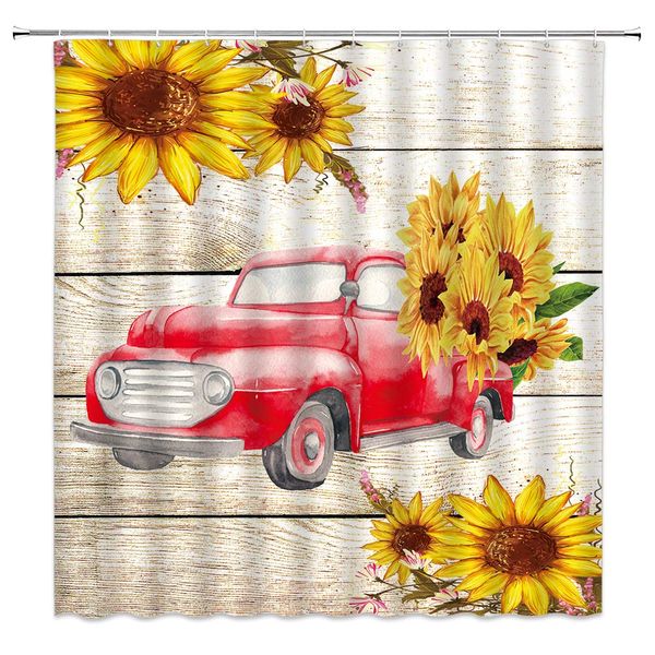 farmhouse sunflower shower curtain red pickup truck with sunflower on rustic wooden decor vibrant warm art,fabric bathroom set
farmhouse sunflower shower curtain red pickup truck with sunflower on rustic wooden decor vibrant warm art,fabric bathroom set