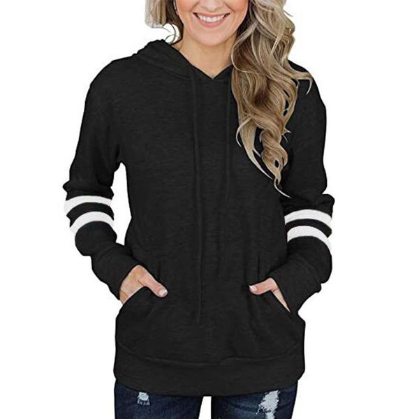 women's hoodies & sweatshirts 2021 striped hoodie ladies vintage sweatshirt contrast loose pocket long sleeve casual kangaroo pullover, Black
women's hoodies & sweatshirts 2021 striped hoodie ladies vintage sweatshirt contrast loose pocket long sleeve casual kangaroo pullover, Black