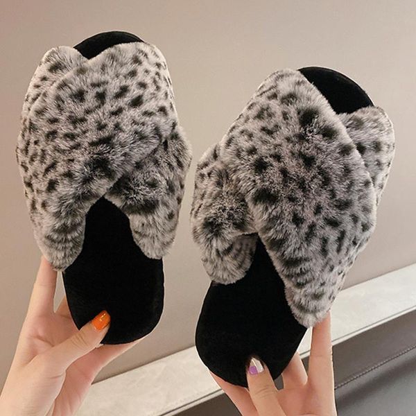 slippers fashion cross women leopar color matching for indoor flat shoes warm plush home non-slip casual open toe, Black
slippers fashion cross women leopar color matching for indoor flat shoes warm plush home non-slip casual open toe, Black