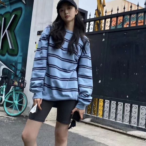 hoodies striped sweatshirt women o-neck loose ladies casual clothes female top, Black
hoodies striped sweatshirt women o-neck loose ladies casual clothes female top, Black