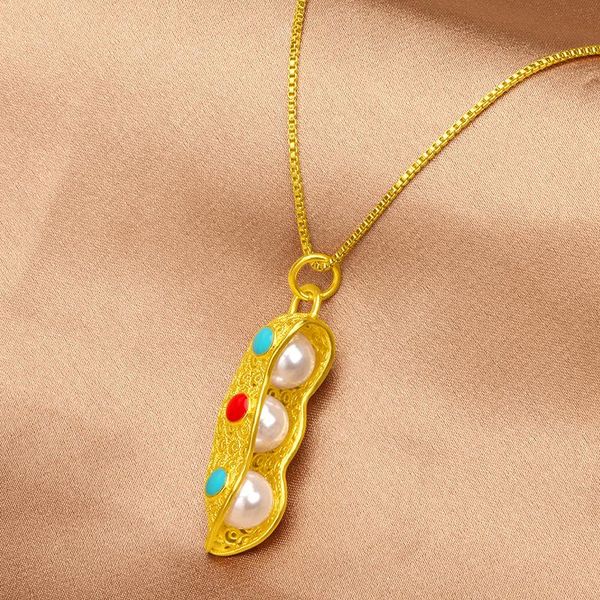 pendant necklaces freshwater pearls 18k gold necklace pea pod baked lacquer hollow chain for women, Silver
pendant necklaces freshwater pearls 18k gold necklace pea pod baked lacquer hollow chain for women, Silver