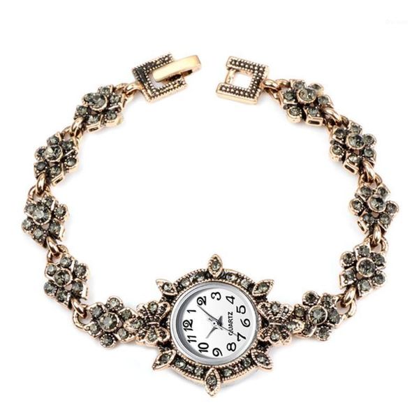 women bracelet watches fashion vintage rhinestone flower charm round dial analog quartz watch female simple chain clock wristwatches, Slivery;brown
women bracelet watches fashion vintage rhinestone flower charm round dial analog quartz watch female simple chain clock wristwatches, Slivery;brown