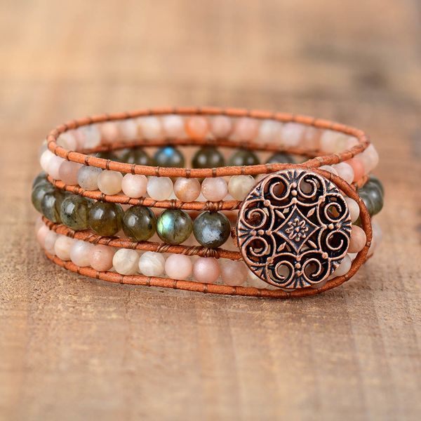 cuff jewelry vintage leather handmade sunstone labradorite bohemian gypsy bracelet, Golden;silver
cuff jewelry vintage leather handmade sunstone labradorite bohemian gypsy bracelet, Golden;silver