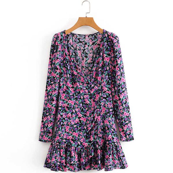 casual dresses women autumn floral print ruffles long sleeve mini winter purple v neck wrap street party vestidos nl1a, Black;gray
casual dresses women autumn floral print ruffles long sleeve mini winter purple v neck wrap street party vestidos nl1a, Black;gray
