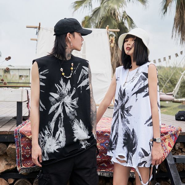 men' tank underworld fashion t-shirt ink print high street hole hip hop large men' and women' loose street style ragged v, White;black
men' tank underworld fashion t-shirt ink print high street hole hip hop large men' and women' loose street style ragged v, White;black