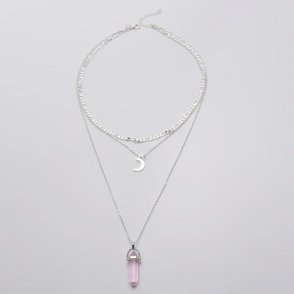 pendant necklaces hexagonal column quartz fashion necklace natural stone powder red crystal women's jewelry, Silver
pendant necklaces hexagonal column quartz fashion necklace natural stone powder red crystal women's jewelry, Silver
